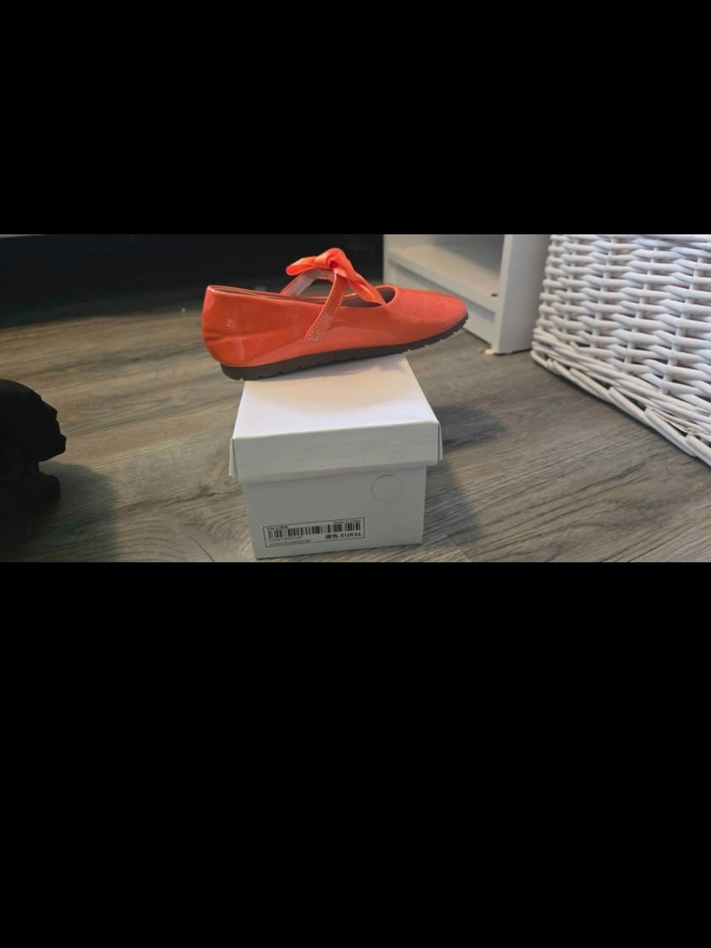 Girls Orange Patent Mary Jane Ballet Flat